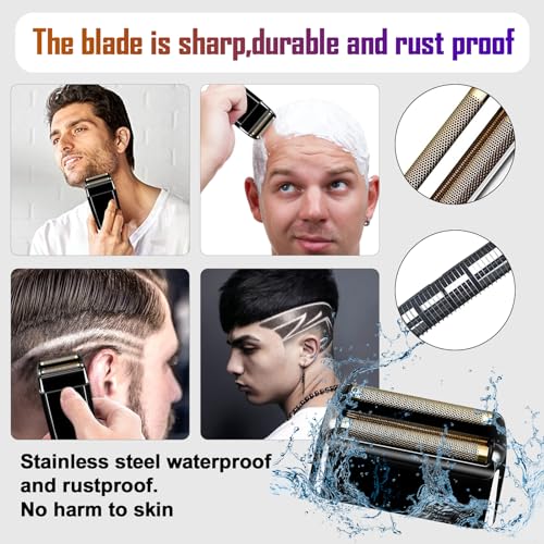 2Pack Shaver Replacement Foil and Cutters compatible with BaBylissPRO Double FXFS2 Metal shaver foil replacement (Black-2PCS)