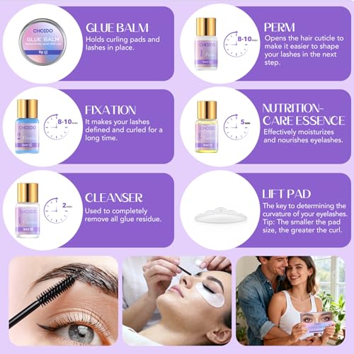 CHOIDO 2-in-1 Lash Lift & Brow Lamination Kit for Salon & Home
