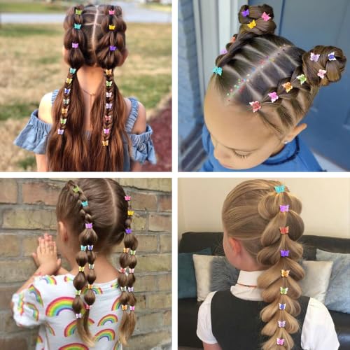 Rainbow Plating Mini Butterfly Hair Clips 50pcs Y2K 90s Hair Accessories