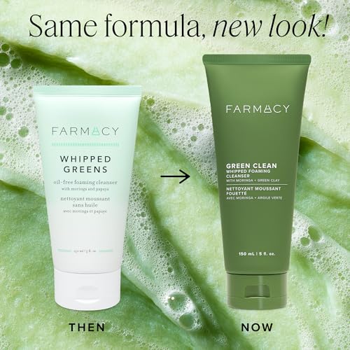 Farmacy Whipped Green Clay Foaming Face Wash for Oily Skin - 150ml, Pack of 1