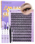 EYDEVRO Flora Lash Clusters Kit - DIY Eyelash Extensions with Bond & Tools