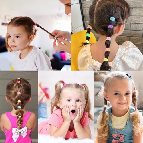 300Pcs Baby Hair Ties Soft Cotton Elastics No Pull