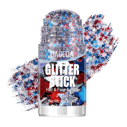 Red White Blue Glitter Stick for 4th of July
