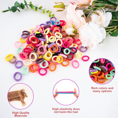 360Pcs Baby Hair Ties Multicolor No Damage Elastic Bands - Small No Pull Hair Accessories - 20 Colors