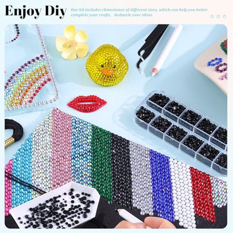 6100 Pcs Flatback Rhinestones with B7000 Glue for DIY Crafts