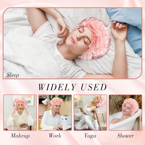 Double-Layer Satin Sleep Bonnet for Curly Hair
