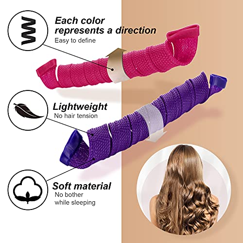 40pcs Heatless Spiral Hair Rollers Kit, 22inch Curlers for All Hair Types