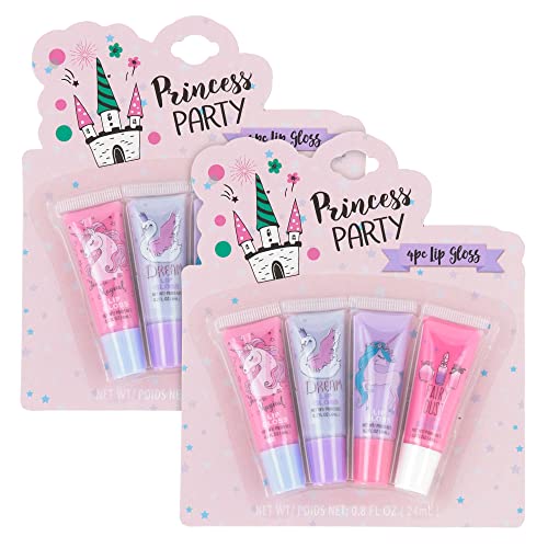 8-Piece Princess Lip Gloss Set for Girls - Sparkly & Non-Toxic