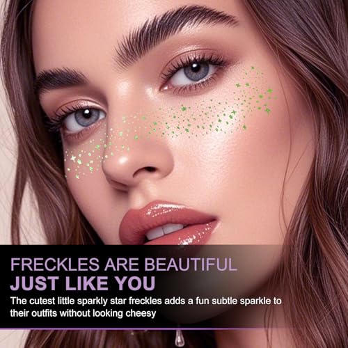 Glitter Freckles Tattoo Patches - 10pc Waterproof Face Tattoo Set