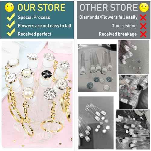 10pcs Mascara Wands Tube Reusable Lash Spoolies Pear Diamond Tube with Keychain Eyelash Brush Tubes Spoolies Lash Extension Brushes Applicators Makeup Tools(Pearl-Diamond-KC)