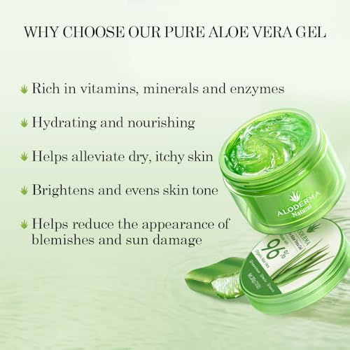 All Purpose Aloe Vera Gels Set - 5 Pieces - 300g Aloe Vera Gel + Tea Tree Oil, 2pcs x 200g Aloe Gel, 114g Aloe Gel & 45g Aloe Vera Gel