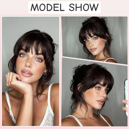 Clip-In Bangs 100% Real Human Hair Curtain Fringe Extensions