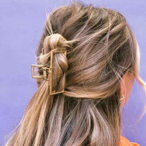 CAKURE Gold Claw Clips Metal Medium Claw Hair Clips Geometric Hair Claws Hair Accessories for Women