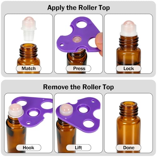 Rose Quartz Roller Ball Bottles 10ml 4-Pack Essential Oil