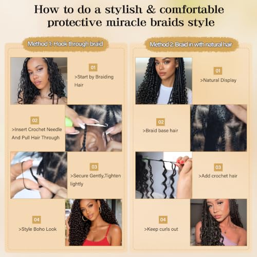 Bileaf Deep Wave Synthetic Feather Crochet Hair 50 Strands 18 Inch 1B