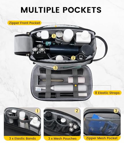 Vorspack PU Leather Travel Toiletry Bag for Men - Water Resistant