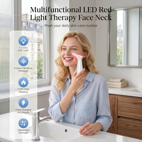 7-Color LED Red Light Therapy Face & Neck Massager