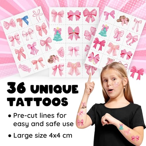 Pink Coquette Bow Party Favors Set - 60 Pieces