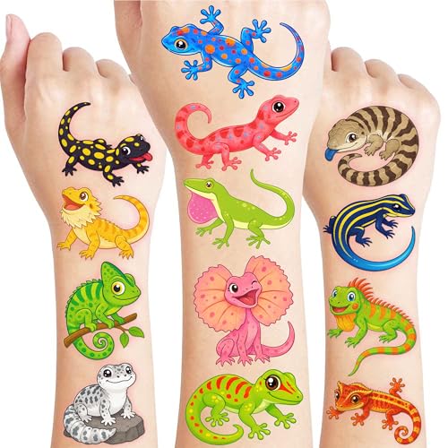 96 Lizard Temporary Tattoos for Kids | Vibrant Designs