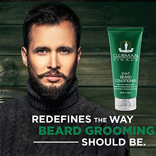 Clubman Pinaud 2-in-1 Beard Conditioner & Beard Moisturizer for Men ? Hydrates Skin, Nourishes Beards, 3 oz x 2 Pack
