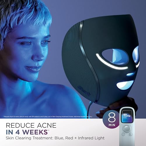 Shark CryoGlow LED Face Mask with Under-Eye Cooling, Blue Frost