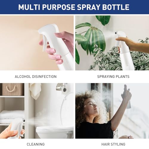 TANSHINE 6.8oz Continuous Spray Bottle for Hair & Plants, Fine Mist Refillable Plastic Mister, Clear