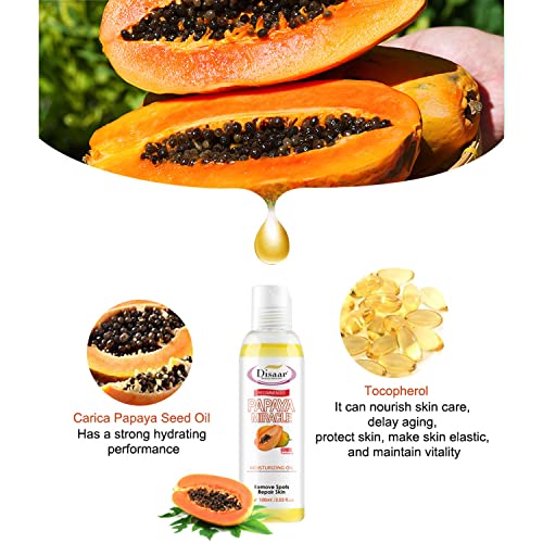 DISAAR BEAUTY Papaya Moisturizing Oil Purifying Remove Spots Repair Skin Easy Absorbs 100ml/3.03fl.oz
