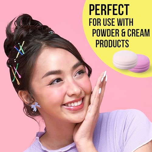 Macaroon Beauty Sponge Set - 8pc Makeup Applicators For Blending & Mattifying - Pink Macaron Beauty Blender Makeup Sponge Collection