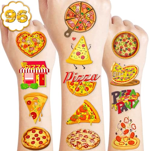102 PCS Pizza Temporary Tattoos for Kids | Party Favors
