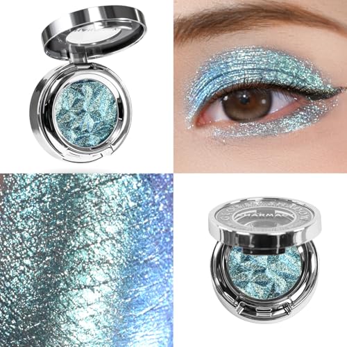 Chameleon Glitter Eyeshadow,Color Shift High Pigment Single Eyeshadow, Smooth Blendable Formula for Party & Evening Looks, Vegan & Cruelty-Free#01