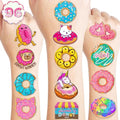 96 PCS Donut Temporary Tattoos for Kids - Waterproof Party Favors