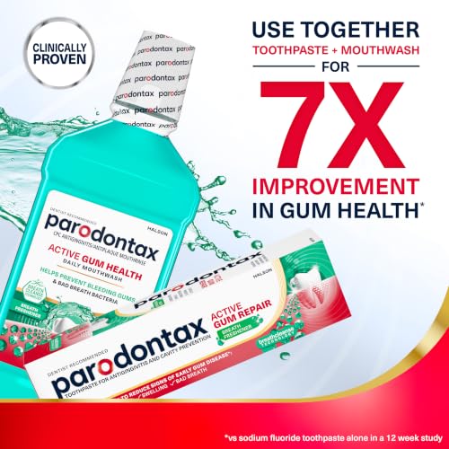 Parodontax Active Gum Health Breath Freshener Mouthwash 3 Pack - Alcohol-Free, 16.9 fl oz
