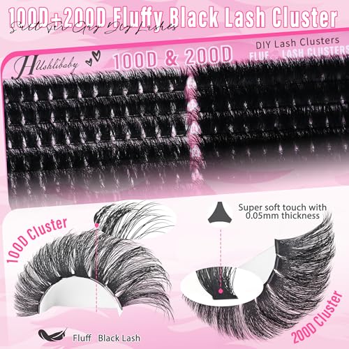 Lash Clusters 12-22mm 280Pcs Volume Extensions D Curl