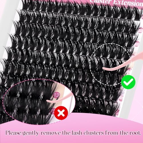 100D Manga Eyelash Extension Kit - D-Curl 8-16mm Clusters