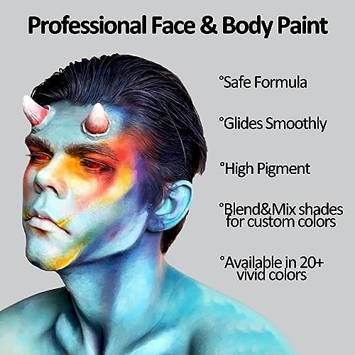 Mysense Red White Blue Face Paint - Water Based, 0.6oz