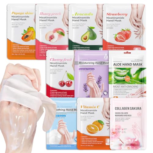 AIUEO 10 Pairs Moisturizing Hand Mask Gloves for Dry Cracked Hands