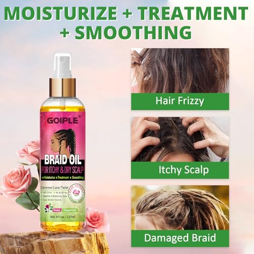 Braid Oil for Locs & Twists - Scalp Relief & Shine, 8 fl oz