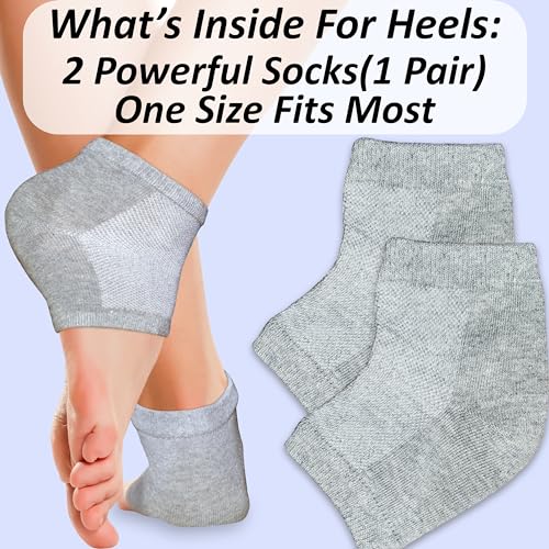 Moisturizing Socks for Cracked Heel Treatment: Heel Socks for Cracked Heel Repair, Silicone Toeless Socks, Spa Gel Socks for Dry Cracked Feet Women, Lotion Moisture Pedicure Socks