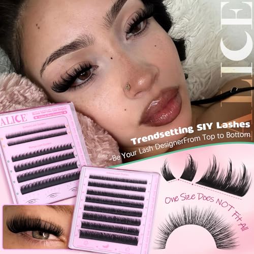 ALICE Flaunt Lash Clsuters Eyelash Clusters, Fluff Lash Extensions Anime Spiky Eyelash Extensions, Fairy Manga Volume Individual Lashes with Bottom Lashes 8-18mm SIY Separate it Yourself