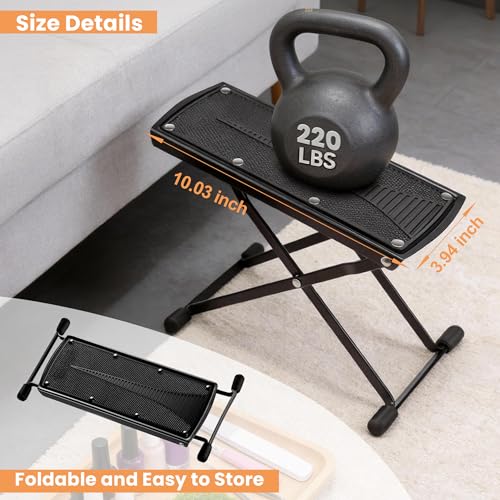 Foldable Pedicure Foot Rest Stand - 6-Height Adjustable Non-Slip Stool