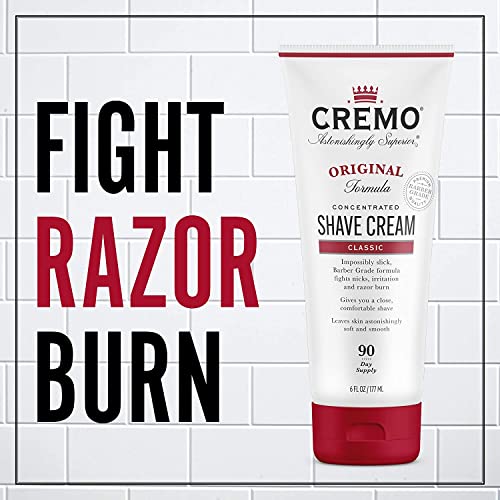 Cremo Barber Grade Original Shave Cream and Refillable Razor System - Shaving Kit for Men, Fights Nicks, Cuts and Razor Burn, 6 Fl Oz