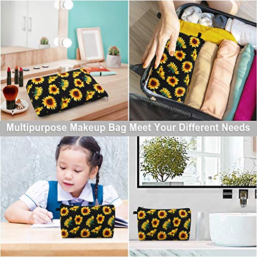 Sunflower Waterproof Makeup Bag for Travel & Daily Use