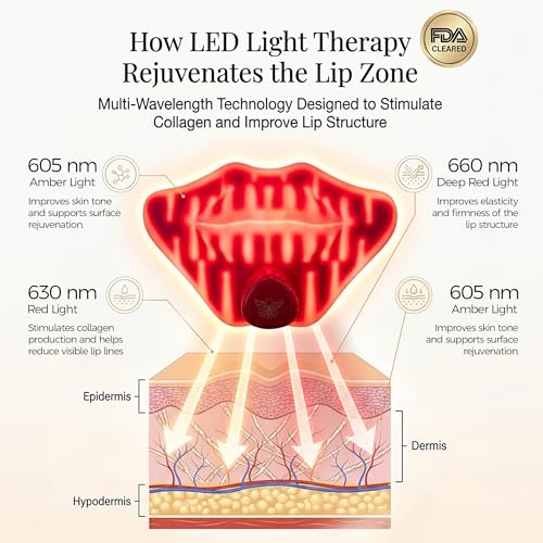 LushLips Red Light Therapy Device for Lip Lines & Volume