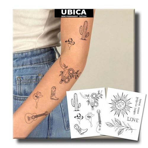 Western Boho Semi Permanent Tattoos – Minimalist Line Design