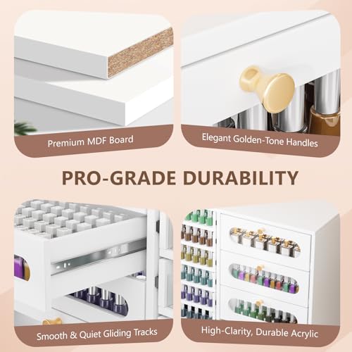 OmySalon 47.2" Nail Polish Organizer Cabinet - 20 Drawers