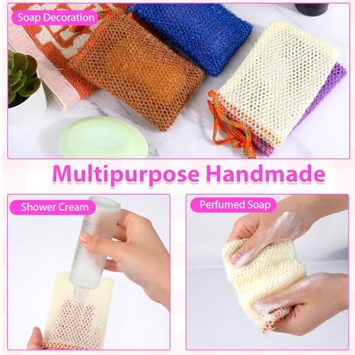 Vin Beauty 4 Pack Exfoliating Soap Bag Mesh Pouch with Drawstring