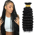 Freiuoke 613 Blonde Human Hair Braiding Bundles Deep Wave 24 Inch 150g - Black D #BA