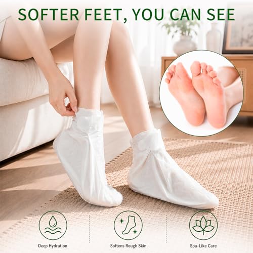 QUNGCO Moisturizing Foot Mask 20-Pack - Hydrating Socks for Dry Cracked Feet