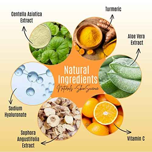 Turmeric Serum for Face + Glow-Boosting Vitamin C Serum - Organic Moisturizer for Dark Spots & Clear Wrinkles - Boosts Hydration for Dry & Tired Skin - Anti-Aging Formula for Glowing Skin - 8 FL OZ