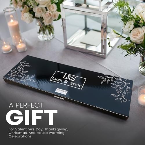 Lush & Style Premium Large Bathtub Tray Large & Thick 35x10 Inch, Acacia Wood Luxury, Waterproof, Non-Toxic, Adjustable Legs, No Tools Required,Caddy Tray, Luxury Bath Accessories,New Home Essenials